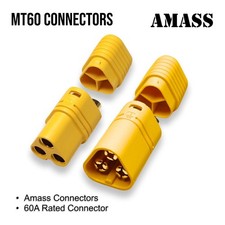 MT60 3 Pin Gold Plated Connector 60A Amass Ebike Phase Connector RC 2000w 1000w