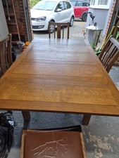 Solid Wood Dining Table With 6 Chairs And Matching Sideboard