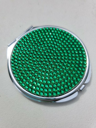 Green crystal makeup compact - green,