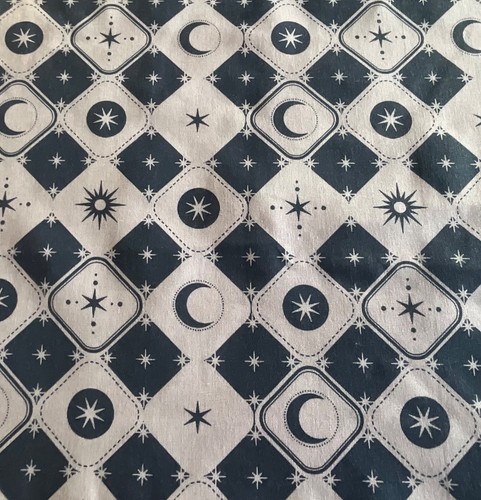 Fabric moon stars navy - moon, on