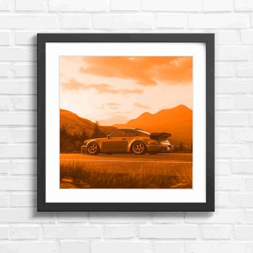 Red sports car sunset - sunset, mountain