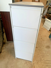 Wooden filing cabinet 4 drawers grey colour 136 x 66 x 48cm office home storage