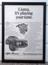 Framed original Classic Car Ad for the Alfa Romeo 1750 GTV 2+2 from 1976