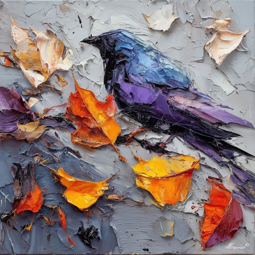 Leonid afremov twilight bird - leonid,