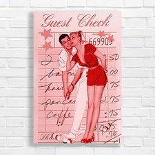 Retro Couple Red Canvas Print