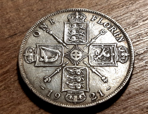 George silver florin 1921 - george,