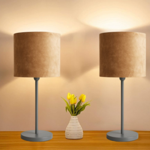 Silver metal table lamps - metal,