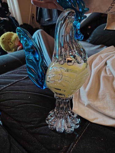 Art glass rooster figurine - rooster,