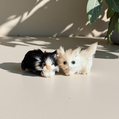 Vintage miniature furry - miniature, kitten