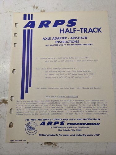 Arps half track axle adapter - arps,