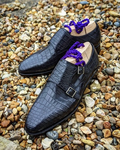 Men black crocodile alligator - men,