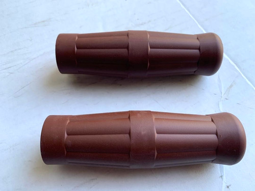 Brown vintage bicycle grips - bicycle,