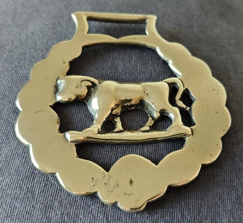 Antique cast horse brass - horse,