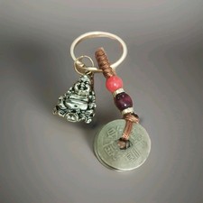 Gold lucky buddha keyring and - buddha,