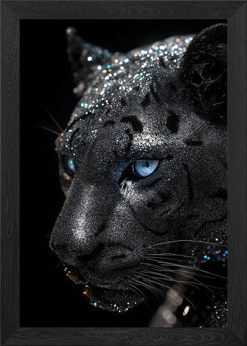 Black panther with glitter - panther,