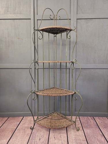 Vintage wicker folding corner - folding,