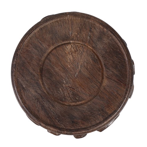 Brown wood display stand - wood,