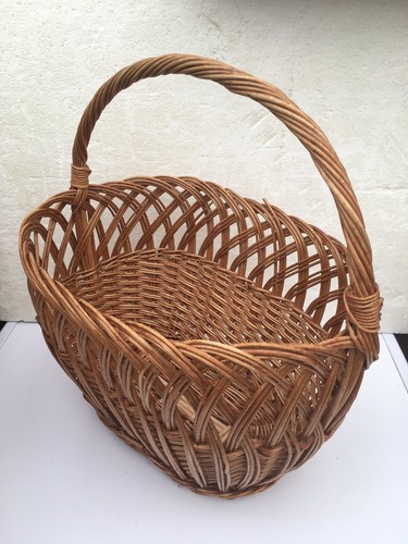 Vintage wicker basket with - vintage,
