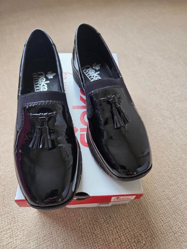 Rieker black patent shoes - rieker,