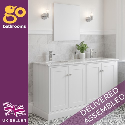 White double vanity - double,