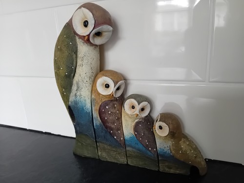 Vtg owl ornament figurine - figurine, set