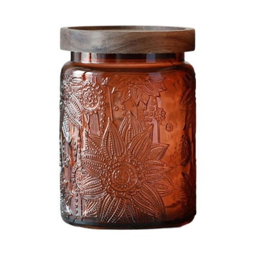 Decorative glass jar wooden - decorative,