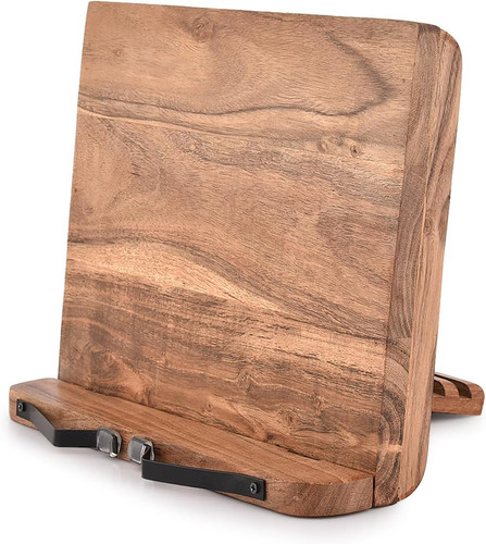Acacia wood book stand - wood,