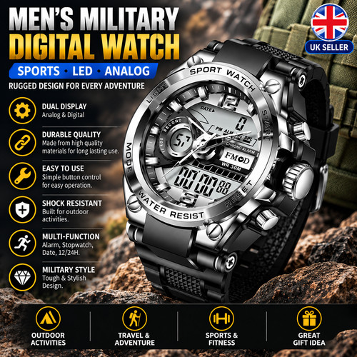 Mens military digital watch - mens,