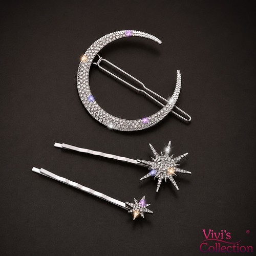 Crystal hair clips - hair,