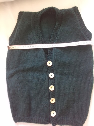 Boy dark green hand - hand, knitted