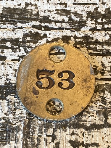Antique number tag - antique, 53