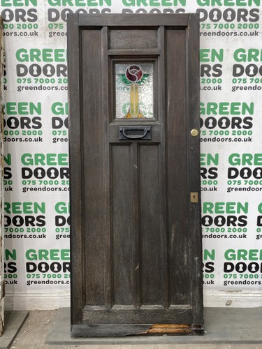 1930s front door oak hardwood - door,