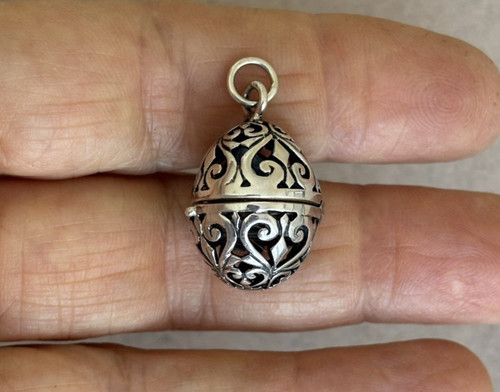 Vintage sterling silver egg - vintage,