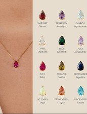 Ruby gold teardrop necklace - ruby,