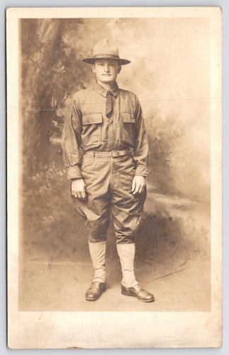 Rppc wwi handsome army - wwi, us
