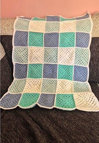 Crocheted patchwork blue baby - patchwork,