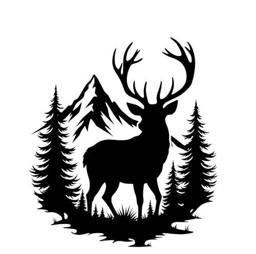 Medium stag head car - 10”,