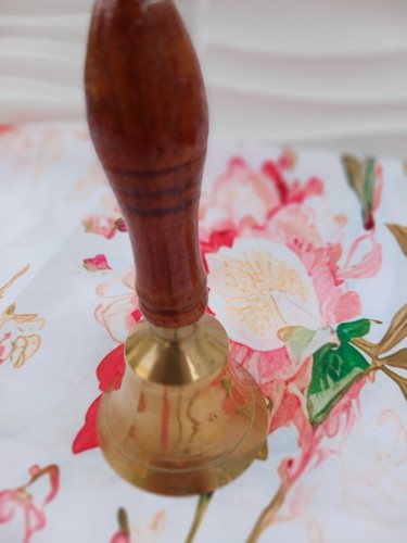 Vintage brass hand - hand, bell