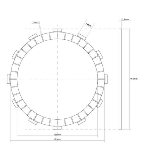Clutch disc crankset made - disc, in