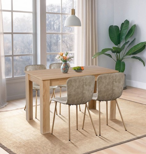 Dining table set oak fixed - table, set,
