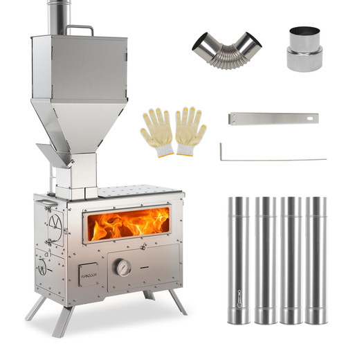 Wood burning stove with oven - wood,