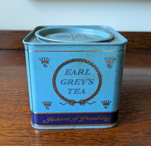 Vintage tin earl grey tea - vintage,