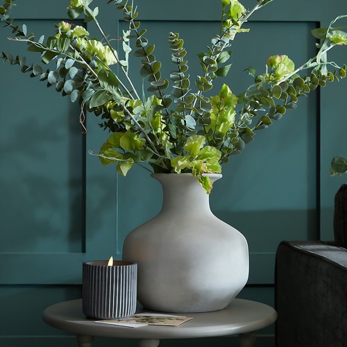 Stone darcy squat vase - stone,
