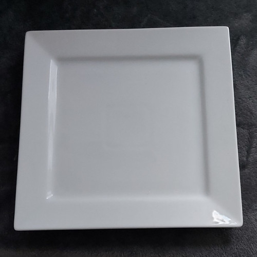Square white ceramic dinner - square,