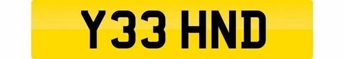 Number plate initials y33 - plate,