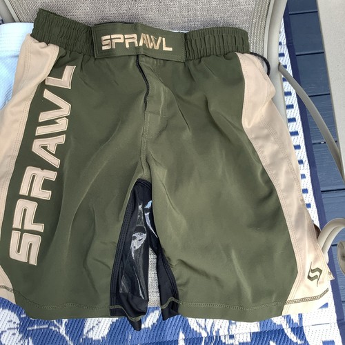 Green sprawl mma fight shorts - mma,