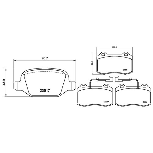 Mintex front rear pads fits - front,