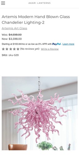 High end pink murano - high, blown