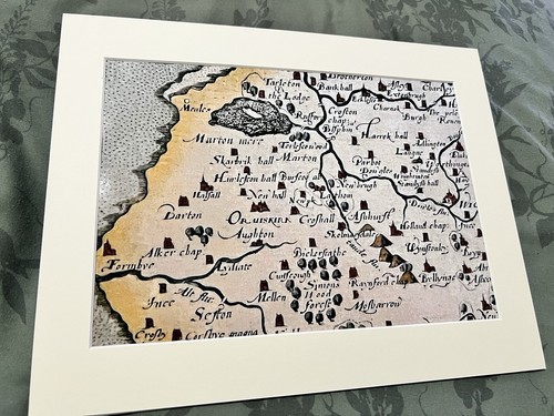 14x11 inches mounted print map - 14x11,
