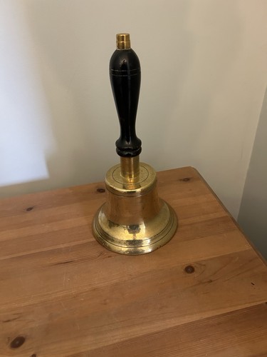 Large brass school bell - bell,